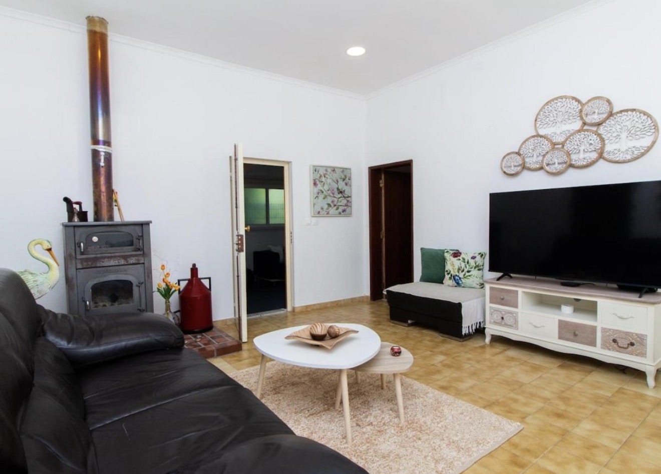 Sala de estar com salamandra